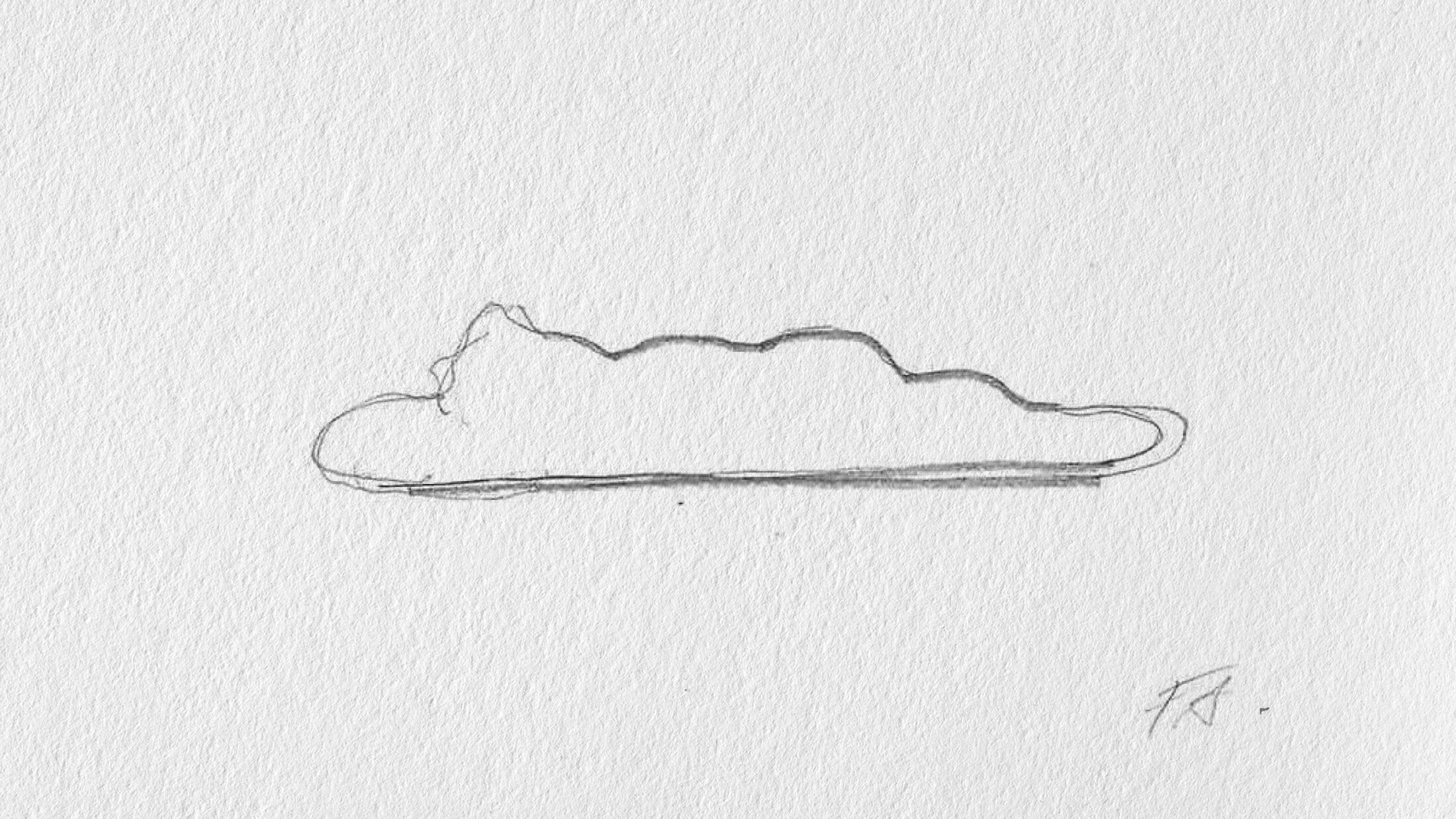 VinziRast hilft auf. Seit 20 Jahren. Skizze der Figur „Glowing Wanderers Liegend“; ©Studio FREUDE