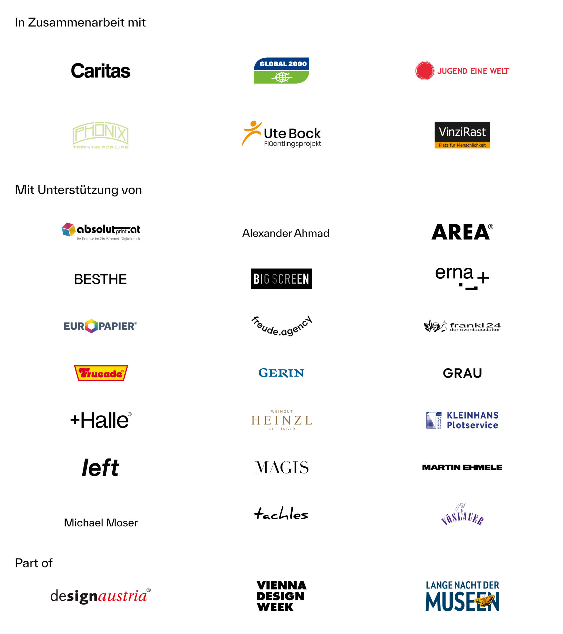 Auflistung unsere Partner:innen & Unterstützer:innen